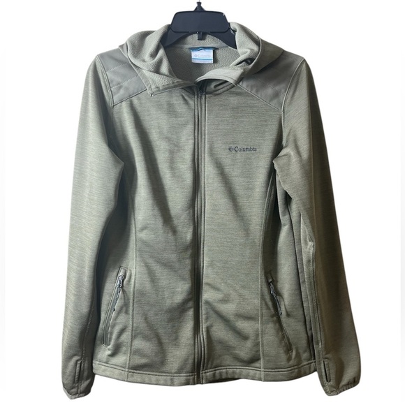 Columbia Women’s Fleece Lined Hooded Zip Up Jacket Green Size Medium Outdoor - Picture 1 of 8